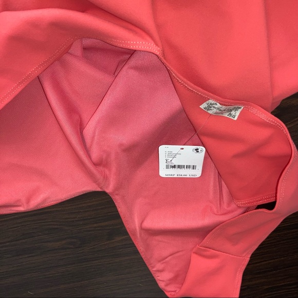 Free People Keep It Sleek Bodysuit NEW WITH TAGS Coral - Picture 15 of 16
